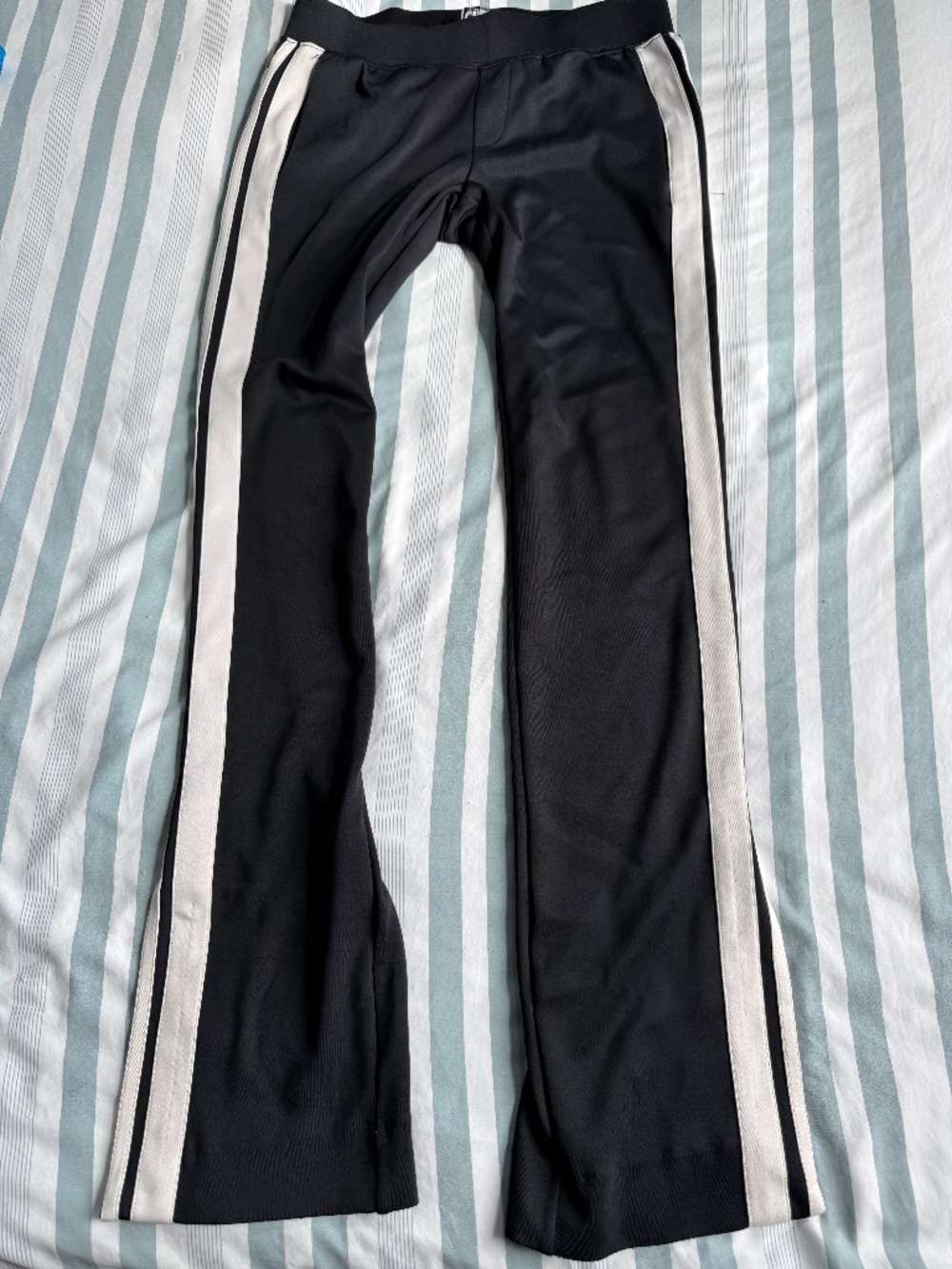 Pam & Gela Black White Stripe Flare Pants P